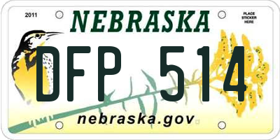 NE license plate DFP514