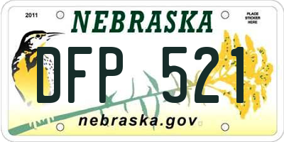 NE license plate DFP521