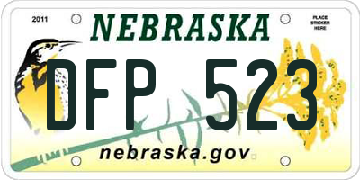 NE license plate DFP523