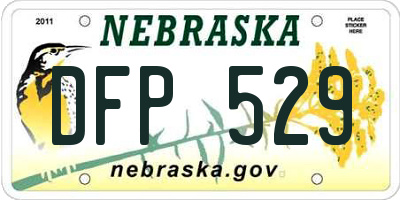 NE license plate DFP529