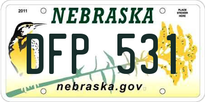 NE license plate DFP531