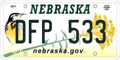 NE license plate DFP533