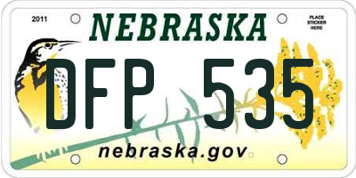 NE license plate DFP535