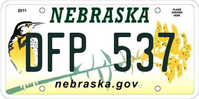 NE license plate DFP537