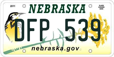 NE license plate DFP539