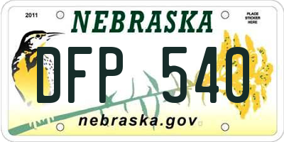NE license plate DFP540