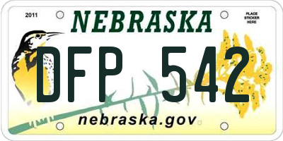 NE license plate DFP542