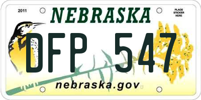 NE license plate DFP547