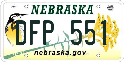 NE license plate DFP551