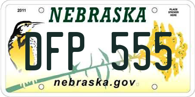 NE license plate DFP555