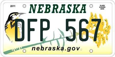 NE license plate DFP567