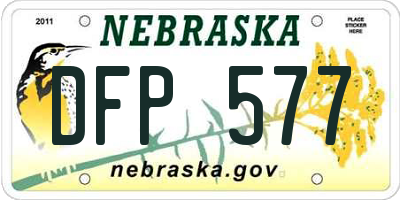 NE license plate DFP577