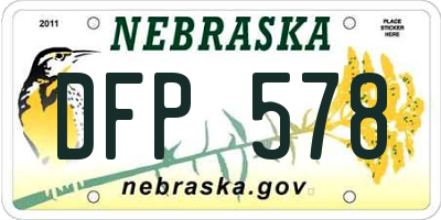 NE license plate DFP578