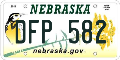 NE license plate DFP582
