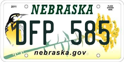 NE license plate DFP585