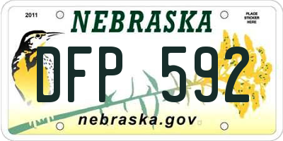 NE license plate DFP592