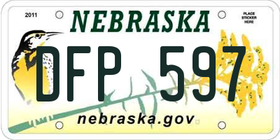 NE license plate DFP597