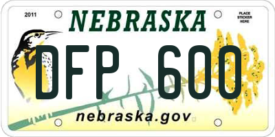 NE license plate DFP600