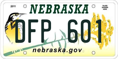 NE license plate DFP601