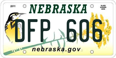 NE license plate DFP606