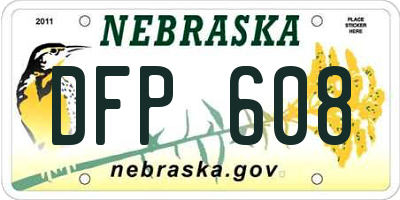 NE license plate DFP608