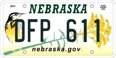 NE license plate DFP611
