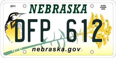 NE license plate DFP612