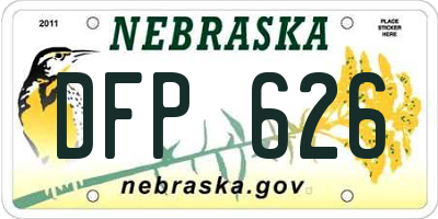 NE license plate DFP626