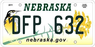 NE license plate DFP632