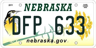 NE license plate DFP633