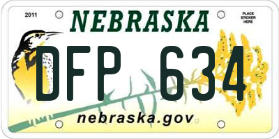 NE license plate DFP634