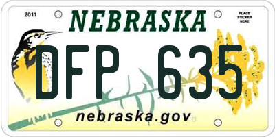 NE license plate DFP635