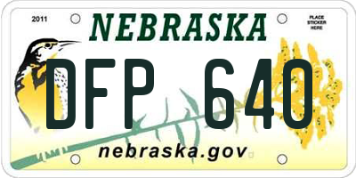 NE license plate DFP640