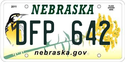 NE license plate DFP642