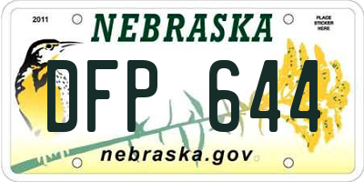 NE license plate DFP644