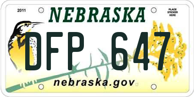 NE license plate DFP647