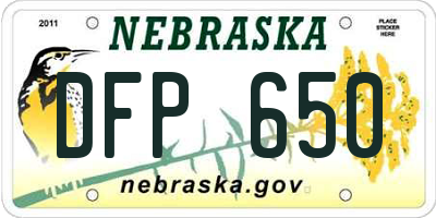 NE license plate DFP650