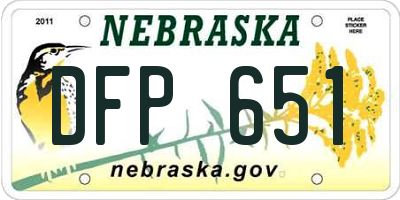 NE license plate DFP651