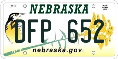 NE license plate DFP652