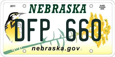 NE license plate DFP660