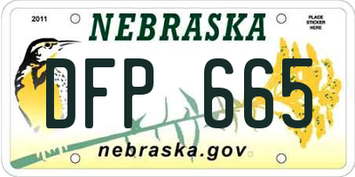 NE license plate DFP665
