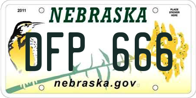 NE license plate DFP666