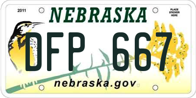 NE license plate DFP667