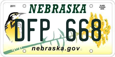 NE license plate DFP668
