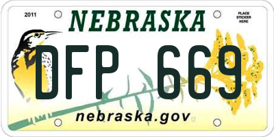 NE license plate DFP669