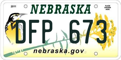 NE license plate DFP673