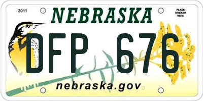 NE license plate DFP676