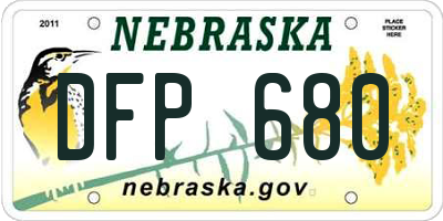 NE license plate DFP680