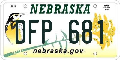 NE license plate DFP681