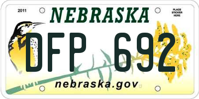 NE license plate DFP692